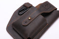 Mens Vintage Leather Belt Bag Cell Phone Purse Waist Bag Brown