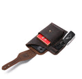 Mens Vintage Leather Belt Bag Cell Phone Purse Waist Bag Brown