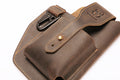 Mens Vintage Leather Belt Bag Cell Phone Purse Waist Bag Coffee