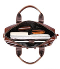 Mens Vintage Leather Briefcase 16 Inch Messenger Laptop Work Business Bag Brown