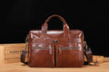 Mens Vintage Leather Briefcase 16 Inch Messenger Laptop Work Business Bag Brown