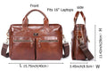 Mens Vintage Leather Briefcase 16 Inch Messenger Laptop Work Business Bag Brown