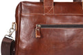 Mens Vintage Leather Briefcase 16 Inch Messenger Laptop Work Business Bag Brown